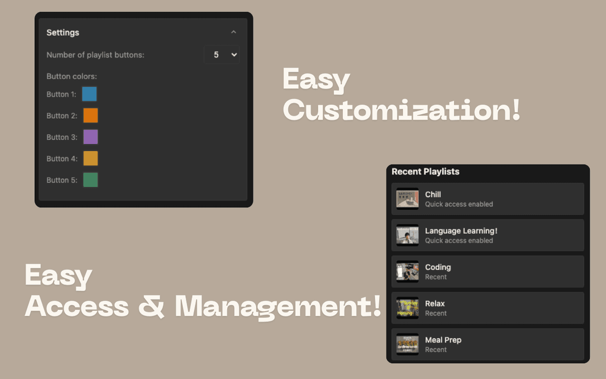 PlaylistHero settings